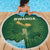 Rwanda Beach Blanket with Green Nature Map Waterfall Sunburst Spirit