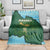 Rwanda Blanket with Green Nature Map Waterfall Sunburst Spirit