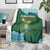 Rwanda Blanket with Green Nature Map Waterfall Sunburst Spirit