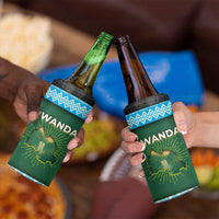 Rwanda 4 in 1 Can Cooler Tumbler with Green Nature Map Waterfall Sunburst Spirit