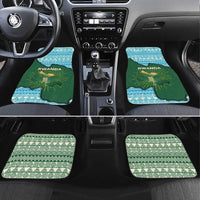 Rwanda Car Mats with Green Nature Map Waterfall Sunburst Spirit