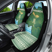 Rwanda Car Seat Cover with Green Nature Map Waterfall Sunburst Spirit