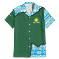 Rwanda Family Matching Mermaid Dress and Hawaiian Shirt with Green Nature Map Waterfall Sunburst Spirit