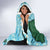 Rwanda Hooded Blanket with Green Nature Map Waterfall Sunburst Spirit