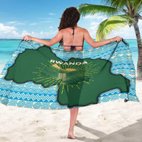Rwanda Sarong with Green Nature Map Waterfall Sunburst Spirit