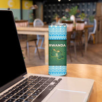 Rwanda Skinny Tumbler with Green Nature Map Waterfall Sunburst Spirit