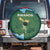 Rwanda Spare Tire Cover with Green Nature Map Waterfall Sunburst Spirit