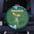 Rwanda Spare Tire Cover with Green Nature Map Waterfall Sunburst Spirit