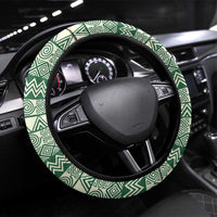 Rwanda Steering Wheel Cover with Green Nature Map Waterfall Sunburst Spirit
