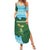 Rwanda Summer Maxi Dress with Green Nature Map Waterfall Sunburst Spirit