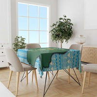 Rwanda Tablecloth with Green Nature Map Waterfall Sunburst Spirit