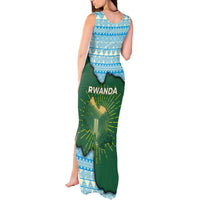 Rwanda Tank Maxi Dress with Green Nature Map Waterfall Sunburst Spirit
