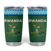 Rwanda Tumbler Cup with Green Nature Map Waterfall Sunburst Spirit