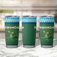 Rwanda Tumbler Cup with Green Nature Map Waterfall Sunburst Spirit