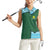 Rwanda Women Sleeveless Polo Shirt with Green Nature Map Waterfall Sunburst Spirit
