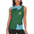 Rwanda Women Sleeveless Polo Shirt with Green Nature Map Waterfall Sunburst Spirit