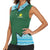 Rwanda Women Sleeveless Polo Shirt with Green Nature Map Waterfall Sunburst Spirit