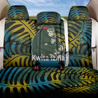 Rwanda Back Car Seat Cover with Gorilla Family Kwita Izina Leaf Jungle Spirit