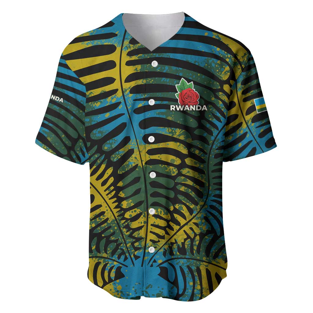 Rwanda Baseball Jersey with Gorilla Family Kwita Izina Leaf Jungle Spirit