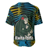 Rwanda Baseball Jersey with Gorilla Family Kwita Izina Leaf Jungle Spirit