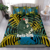 Rwanda Bedding Set with Gorilla Family Kwita Izina Leaf Jungle Spirit