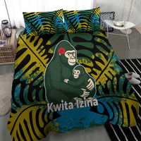 Rwanda Bedding Set with Gorilla Family Kwita Izina Leaf Jungle Spirit