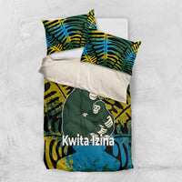 Rwanda Bedding Set with Gorilla Family Kwita Izina Leaf Jungle Spirit