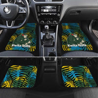 Rwanda Car Mats with Gorilla Family Kwita Izina Leaf Jungle Spirit
