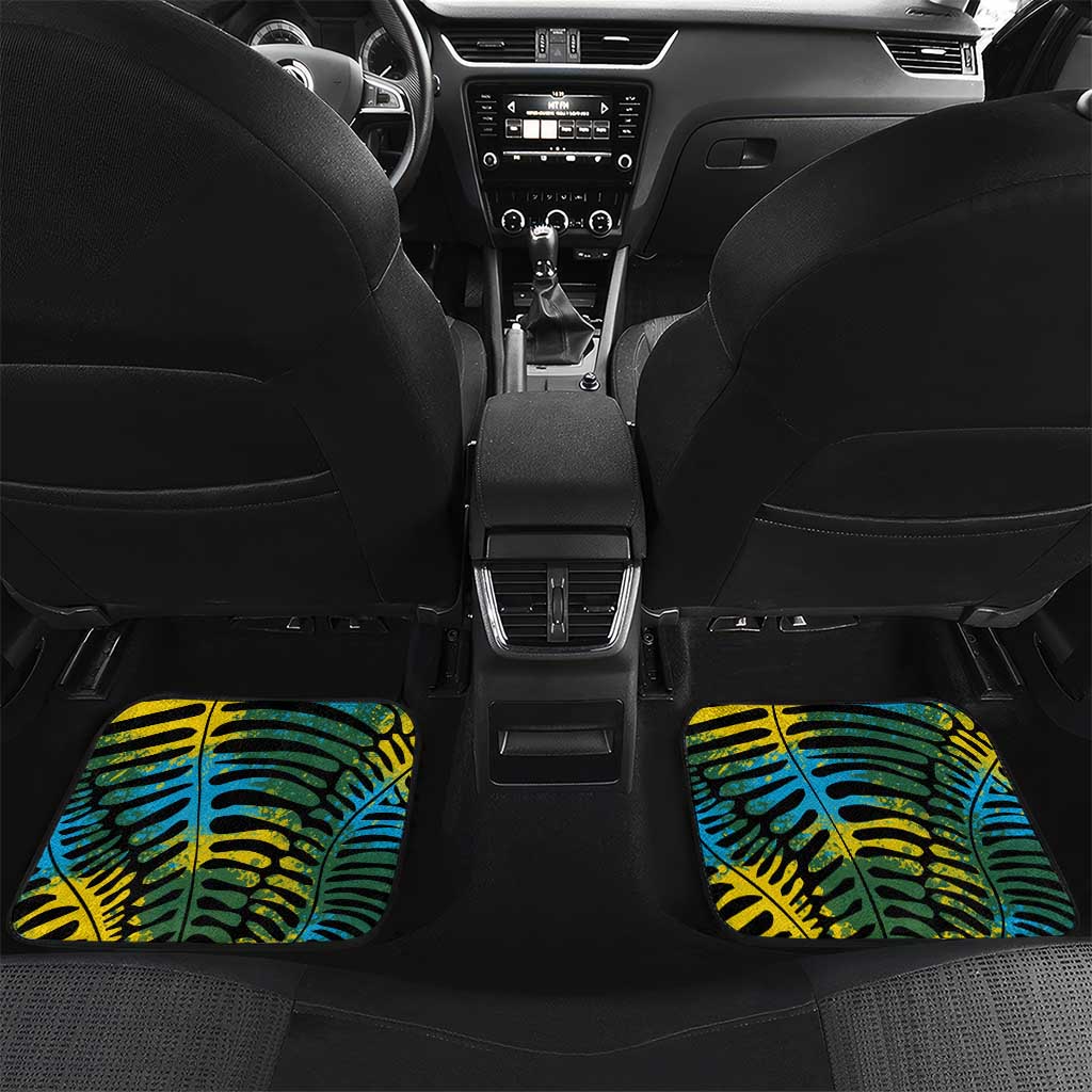 Rwanda Car Mats with Gorilla Family Kwita Izina Leaf Jungle Spirit
