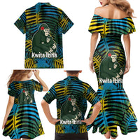 Rwanda Family Matching Mermaid Dress and Hawaiian Shirt with Gorilla Family Kwita Izina Leaf Jungle Spirit