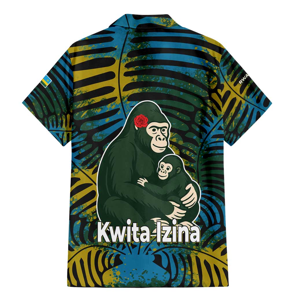 Rwanda Family Matching Mermaid Dress and Hawaiian Shirt with Gorilla Family Kwita Izina Leaf Jungle Spirit