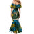Rwanda Family Matching Mermaid Dress and Hawaiian Shirt with Gorilla Family Kwita Izina Leaf Jungle Spirit