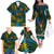 Rwanda Family Matching Off The Shoulder Long Sleeve Dress and Hawaiian Shirt with Gorilla Family Kwita Izina Leaf Jungle Spirit