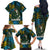 Rwanda Family Matching Off The Shoulder Long Sleeve Dress and Hawaiian Shirt with Gorilla Family Kwita Izina Leaf Jungle Spirit