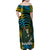 Rwanda Family Matching Off Shoulder Maxi Dress and Hawaiian Shirt with Gorilla Family Kwita Izina Leaf Jungle Spirit