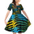 Rwanda Family Matching Off Shoulder Short Dress and Hawaiian Shirt with Gorilla Family Kwita Izina Leaf Jungle Spirit
