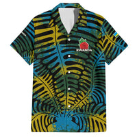 Rwanda Family Matching Off Shoulder Short Dress and Hawaiian Shirt with Gorilla Family Kwita Izina Leaf Jungle Spirit