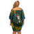 Rwanda Family Matching Off Shoulder Short Dress and Hawaiian Shirt with Gorilla Family Kwita Izina Leaf Jungle Spirit