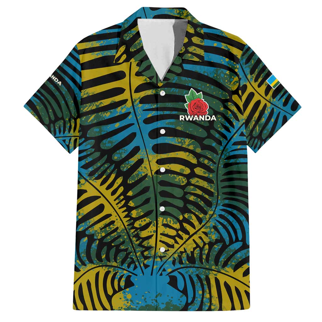 Rwanda Family Matching Puletasi and Hawaiian Shirt with Gorilla Family Kwita Izina Leaf Jungle Spirit