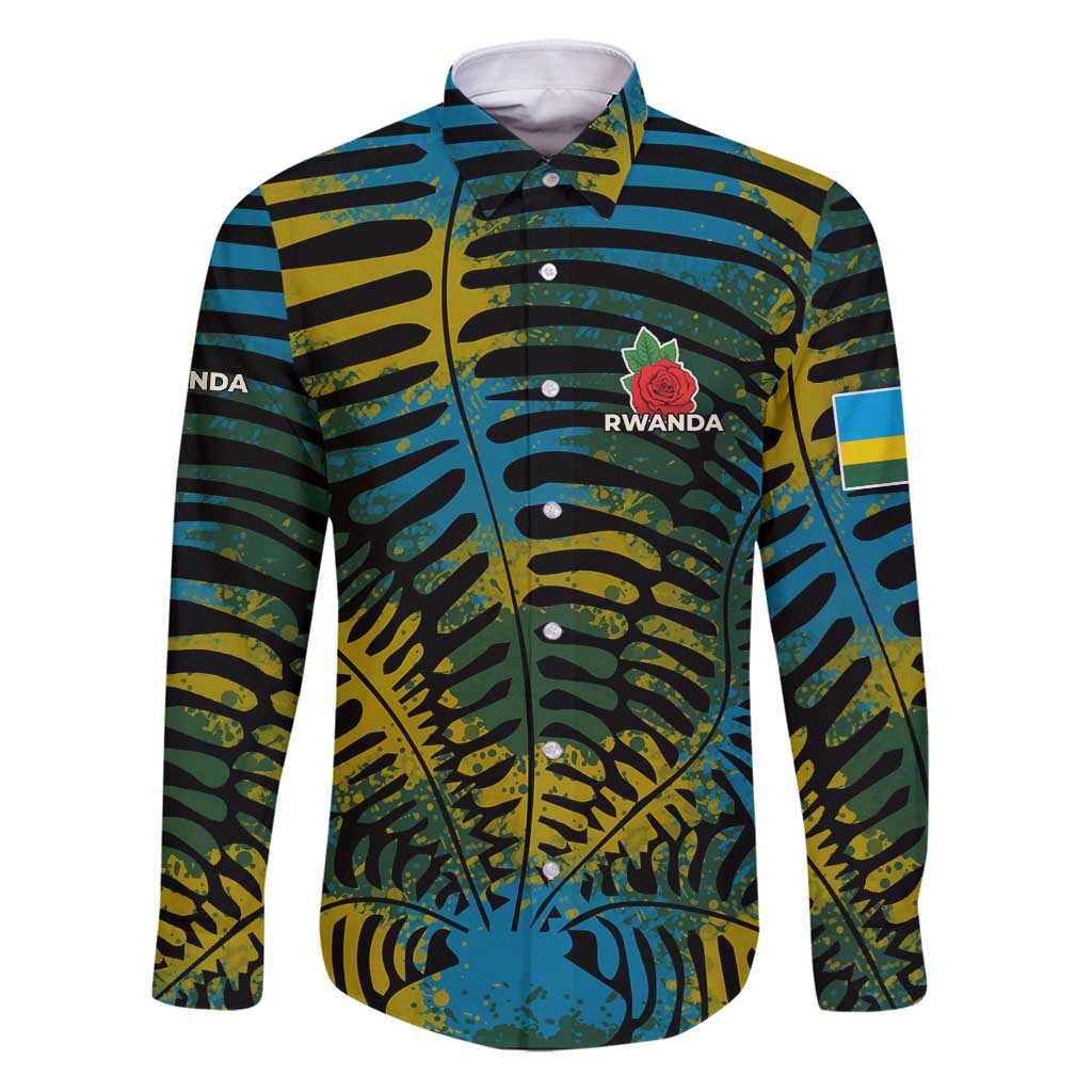 Rwanda Family Matching Puletasi and Hawaiian Shirt with Gorilla Family Kwita Izina Leaf Jungle Spirit