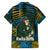 Rwanda Family Matching Short Sleeve Bodycon Dress and Hawaiian Shirt with Gorilla Family Kwita Izina Leaf Jungle Spirit