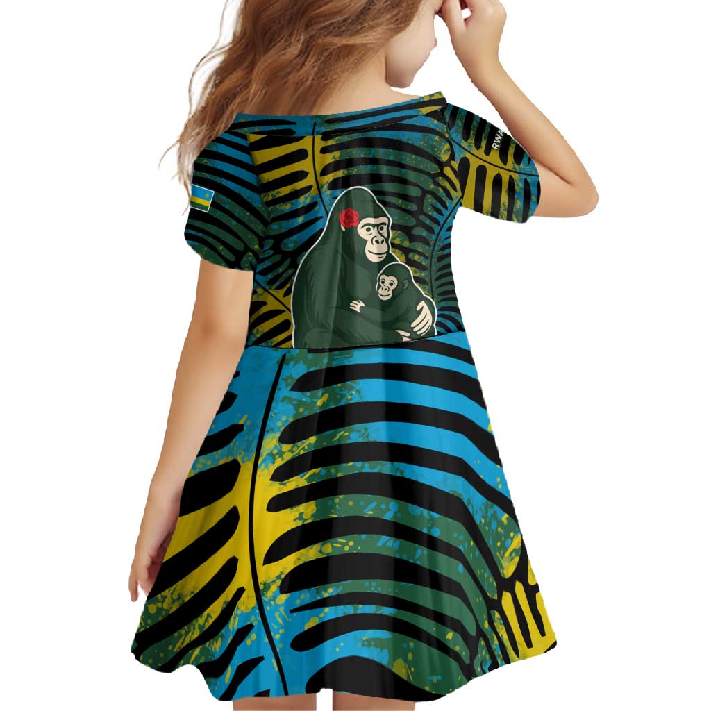 Rwanda Family Matching Summer Maxi Dress and Hawaiian Shirt with Gorilla Family Kwita Izina Leaf Jungle Spirit