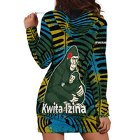 Rwanda Hoodie Dress with Gorilla Family Kwita Izina Leaf Jungle Spirit