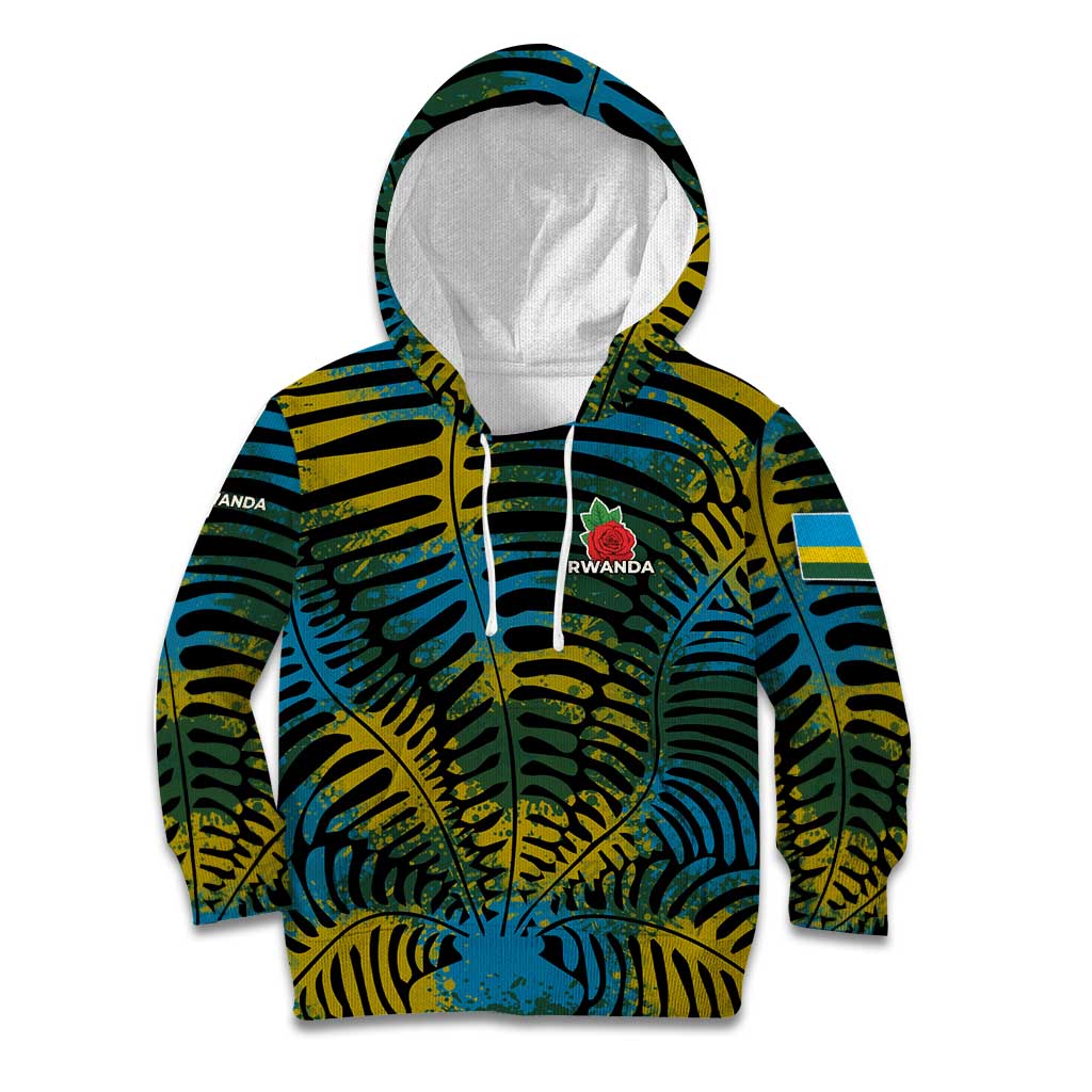 Rwanda Kid Hoodie with Gorilla Family Kwita Izina Leaf Jungle Spirit