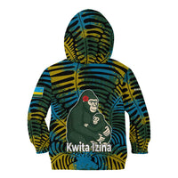 Rwanda Kid Hoodie with Gorilla Family Kwita Izina Leaf Jungle Spirit
