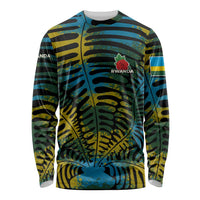 Rwanda Long Sleeve Shirt with Gorilla Family Kwita Izina Leaf Jungle Spirit