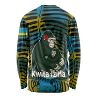 Rwanda Long Sleeve Shirt with Gorilla Family Kwita Izina Leaf Jungle Spirit