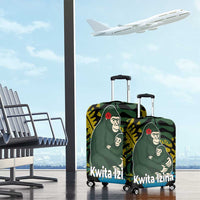 Rwanda Luggage Cover with Gorilla Family Kwita Izina Leaf Jungle Spirit