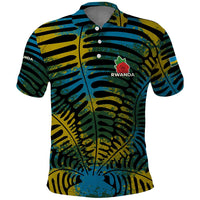 Rwanda Polo Shirt with Gorilla Family Kwita Izina Leaf Jungle Spirit