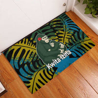 Rwanda Rubber Doormat with Gorilla Family Kwita Izina Leaf Jungle Spirit